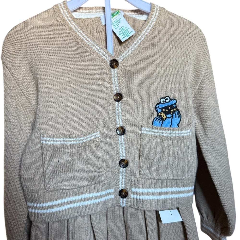 Cookie Monster Tan Cardigan and Skirt Set - Picture 3 of 3